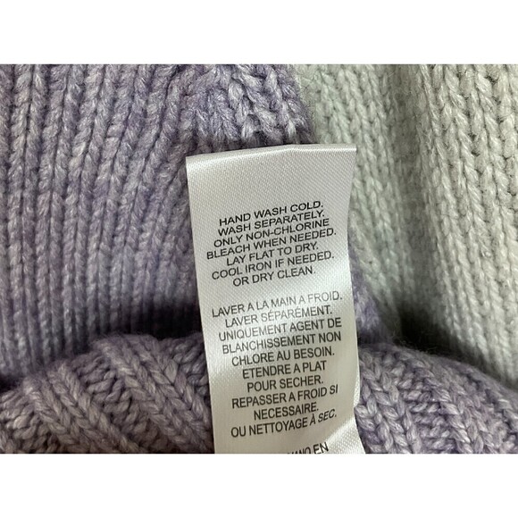 New Splendid Mally Purple Gray Green Colorblock M Sweater Cropped Cozy Comfy Top - Picture 12 of 12
